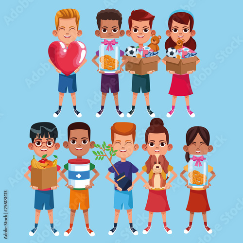Kids and charity cartoons