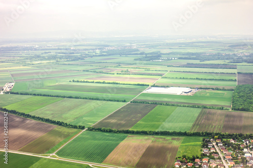 Suburb of Vienna. View from the airplane window © Valeriia