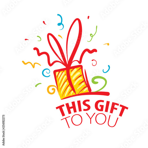 Painted gift in the form of boxes. Vector illustration