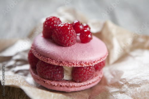 macaron gateau aux fruits rouge