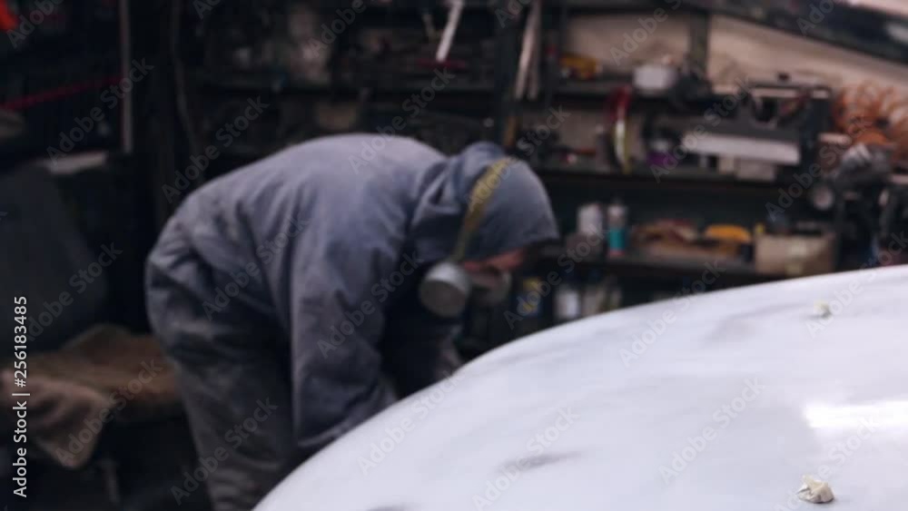 Auto body repair series. Preparing cars for painting. Auto body repair series. Preparing cars for painting.
