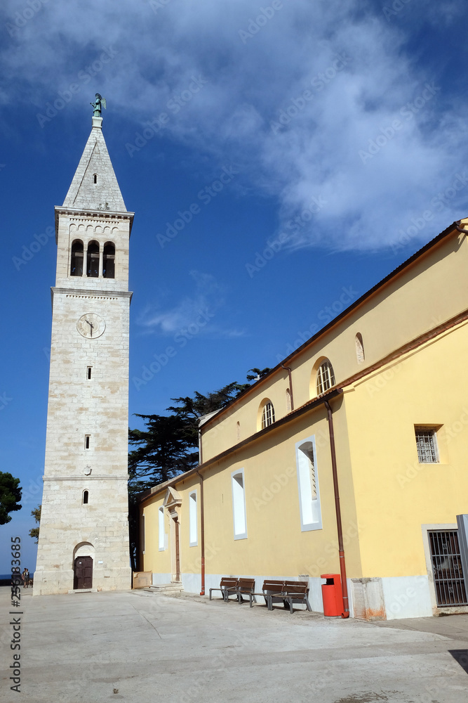 The parish church of St. Pelagius was until 1828 Cathedral of the Diocese of Cittanova, Novigrad, Croatia