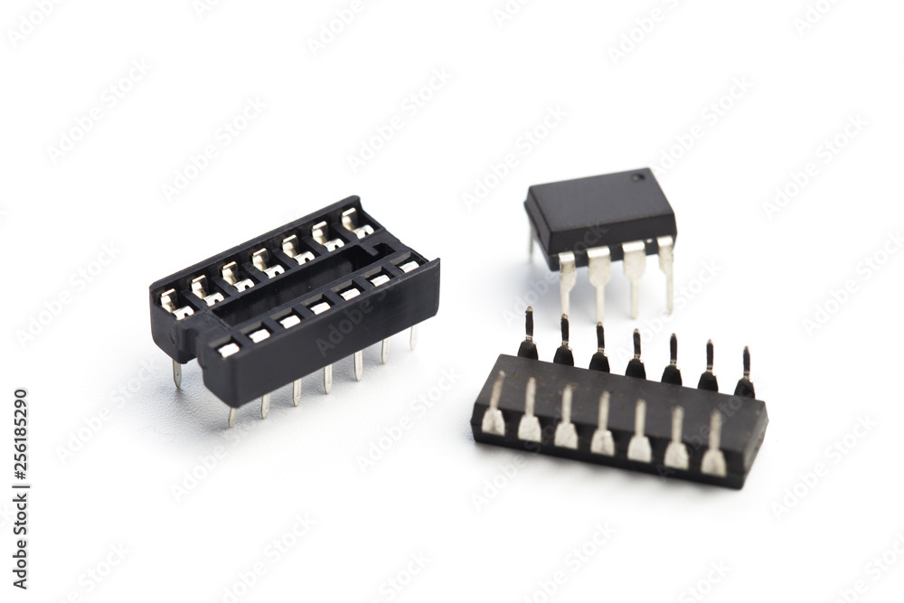 digital Microchips isolated on white background - Image digital Microchips isolated on white background - Image