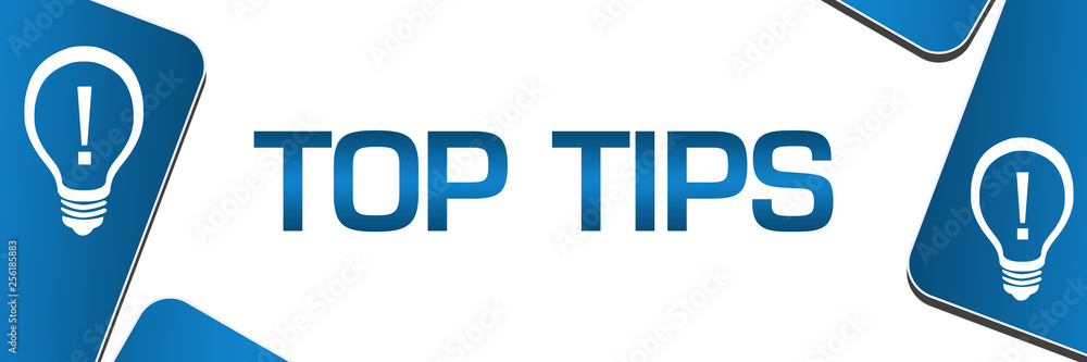 Top Tips Blue Rounded Squares Left Right Symbols Top Tips Blue Rounded Squares Left Right Symbols
