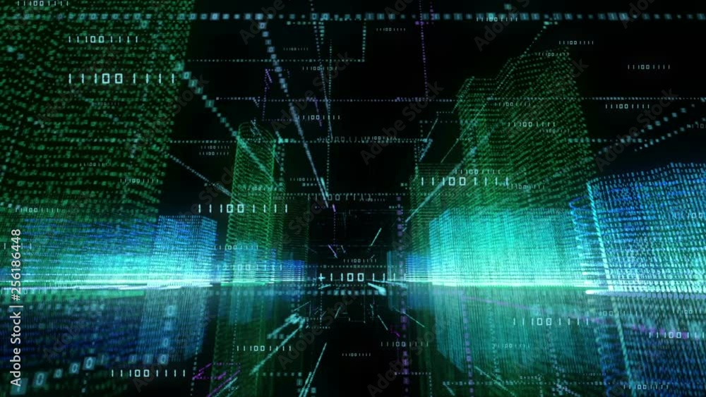 Digital binary code background, abstract virtual city binary computer code with technology and connection concept. Scanning city for hackers attack concept. Digital binary code background, abstract virtual city binary computer code with technology and connection concept. Scanning city for hackers attack concept.