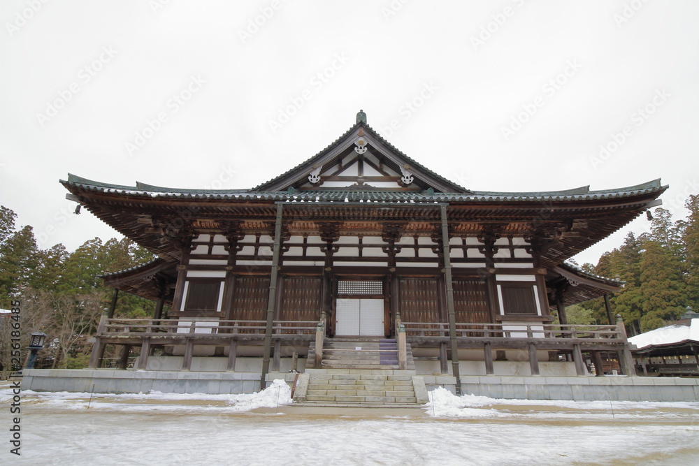 高野山 壇上伽藍 金堂 (雪景色)