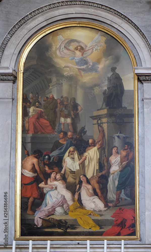 Martyrdom of the Saints of Aquileia by Ludovico Lipparini, altarpiece in the church Sant'Antonio Nuovo in Trieste, Italy
