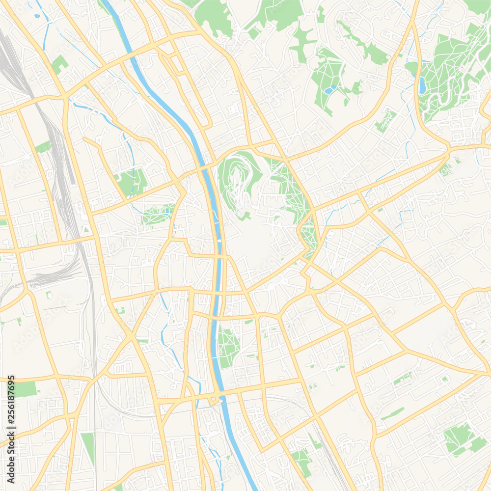 Obraz premium Graz, Austria printable map