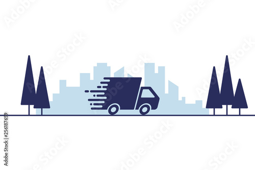 Fast shipping or delivery concept vector illustration