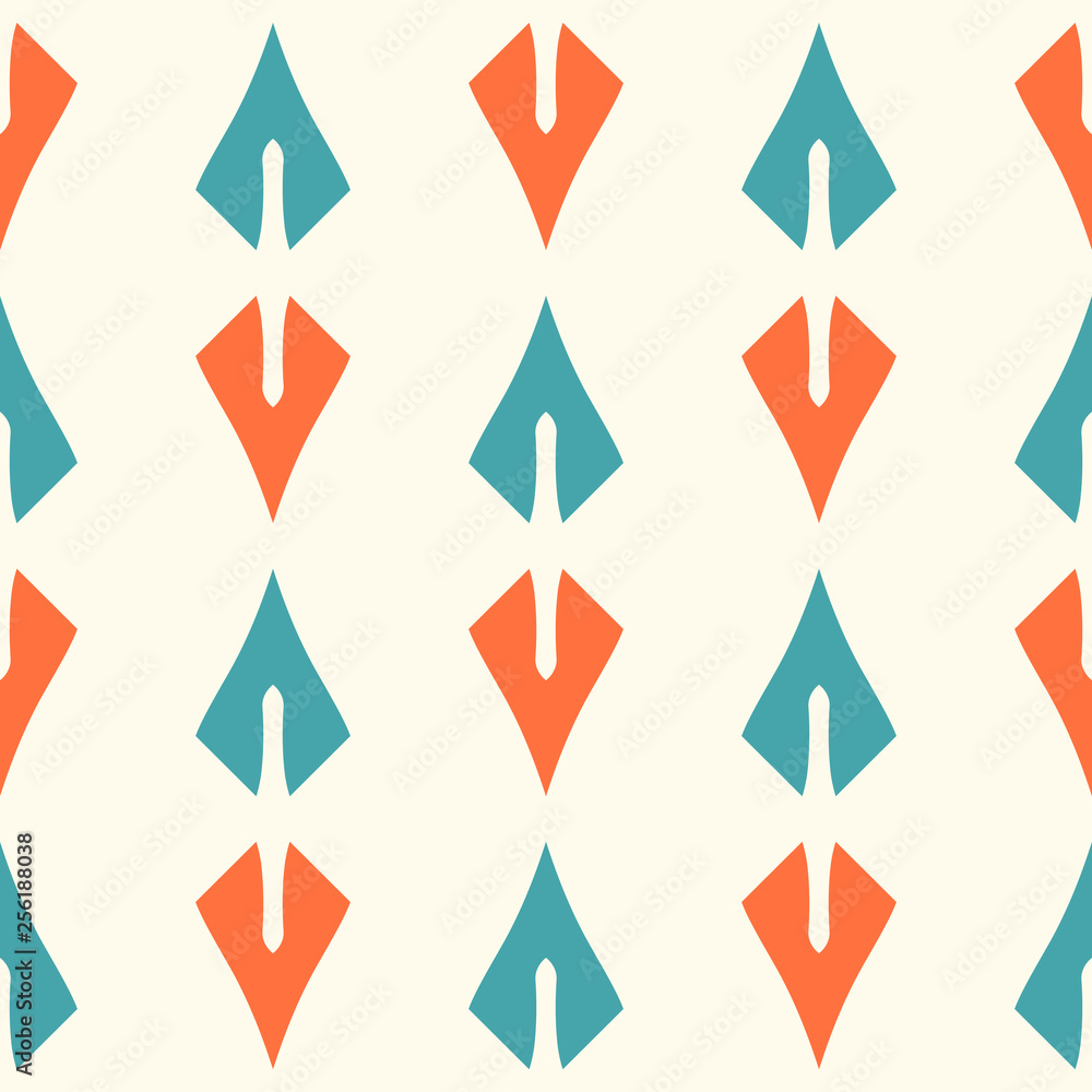 Bright seamless pattern with alternate geometric elements. Bright seamless pattern with alternate geometric elements.