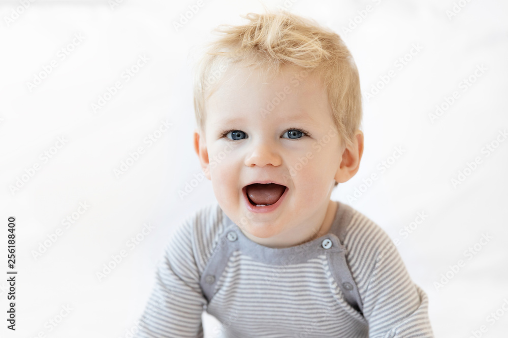 Portrait of smiling blonde baby boy Portrait of smiling blonde baby boy
