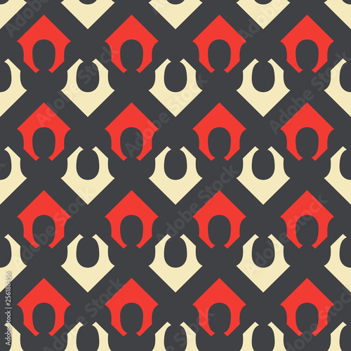 Seamless pattern with alternating geometric elements.