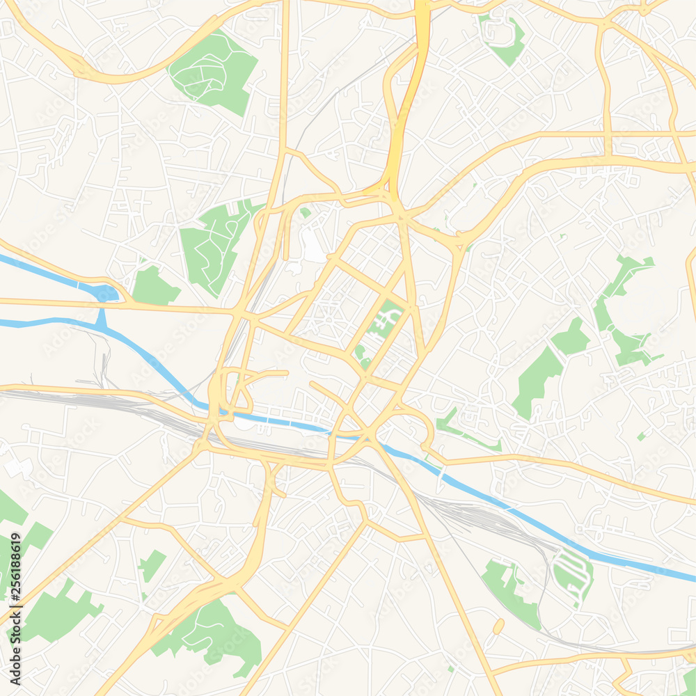 Charleroi, Belgium printable map