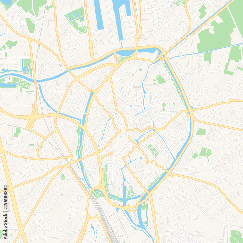 Bruges , Belgium printable map