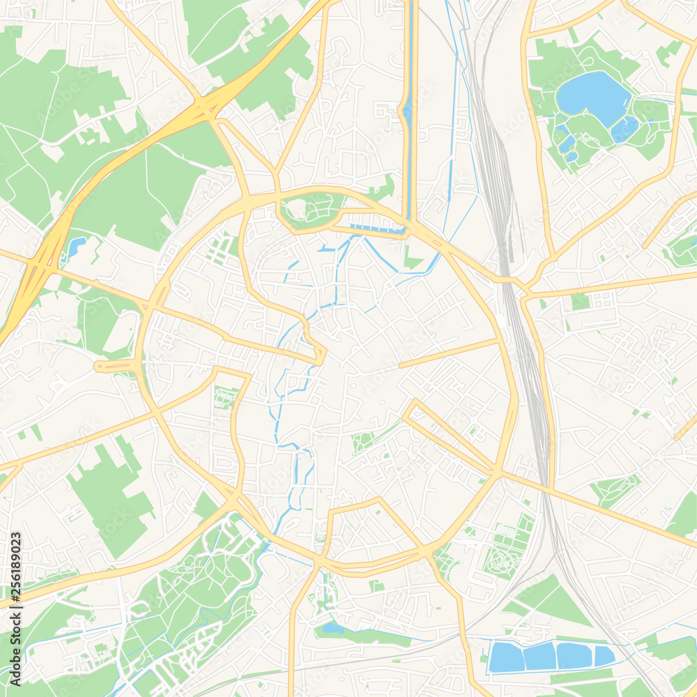Leuven , Belgium printable map