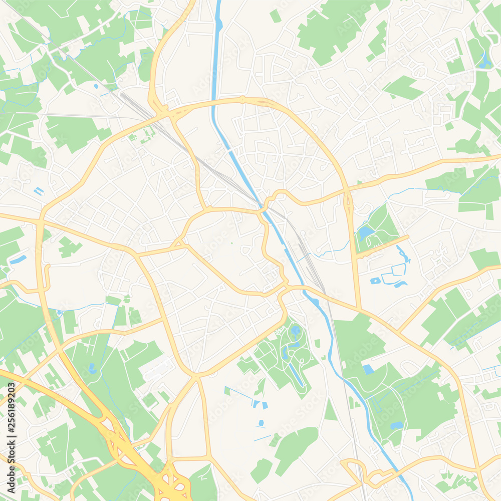 Aalst , Belgium printable map