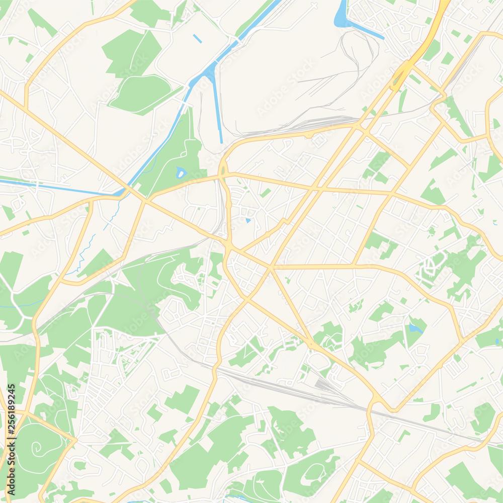 La Louviere, Belgium printable map