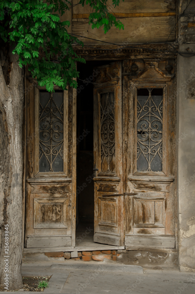 old wooden door