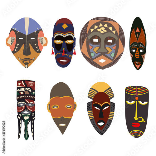 Set of African tribal masks