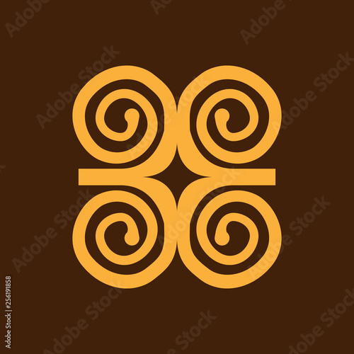 Humility with strength or symbol of wisdowm adinkra symbol. Tribal symbol in Africa. Vector illustration.