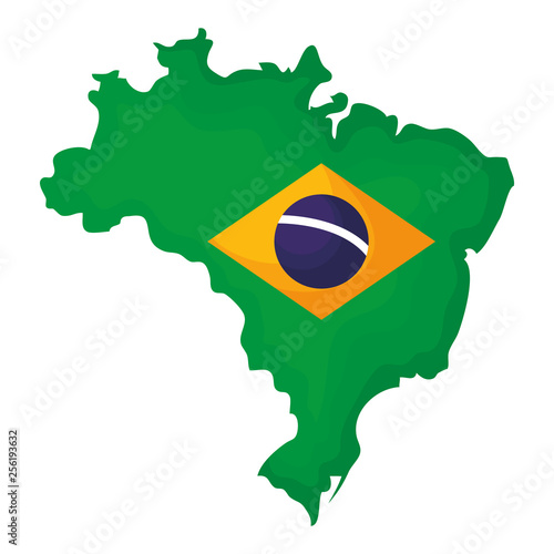 map with brazilian flag
