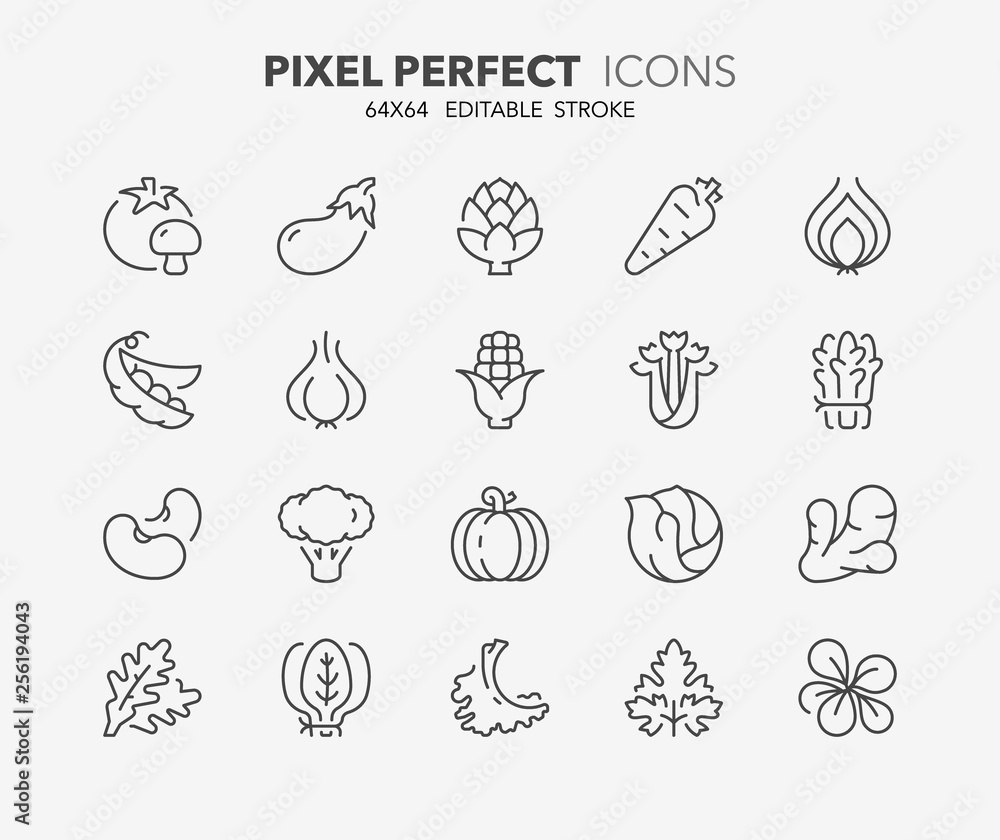 vegetables thin line icons 1 vegetables thin line icons 1