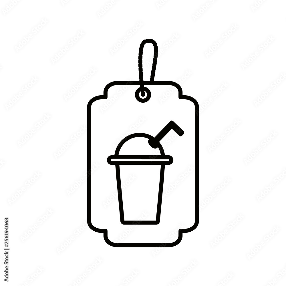 label with milkshake isolated icon label with milkshake isolated icon