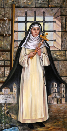 Blessed Osanna of Cattaro, altarpiece in the Monastery Church of Angel Guardian in Korcula, Korcula island, Croatia photo