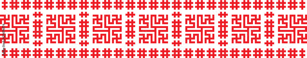 Obraz premium Traditional Romanian folk art knitted embroidery pattern