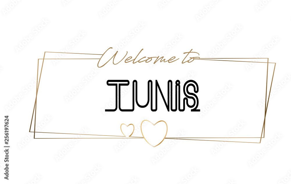 Fototapeta Tunis Welcome to text Neon lettering typography. Word for logotype, badge, icon, postcard, logo, banner Vector Illustration.