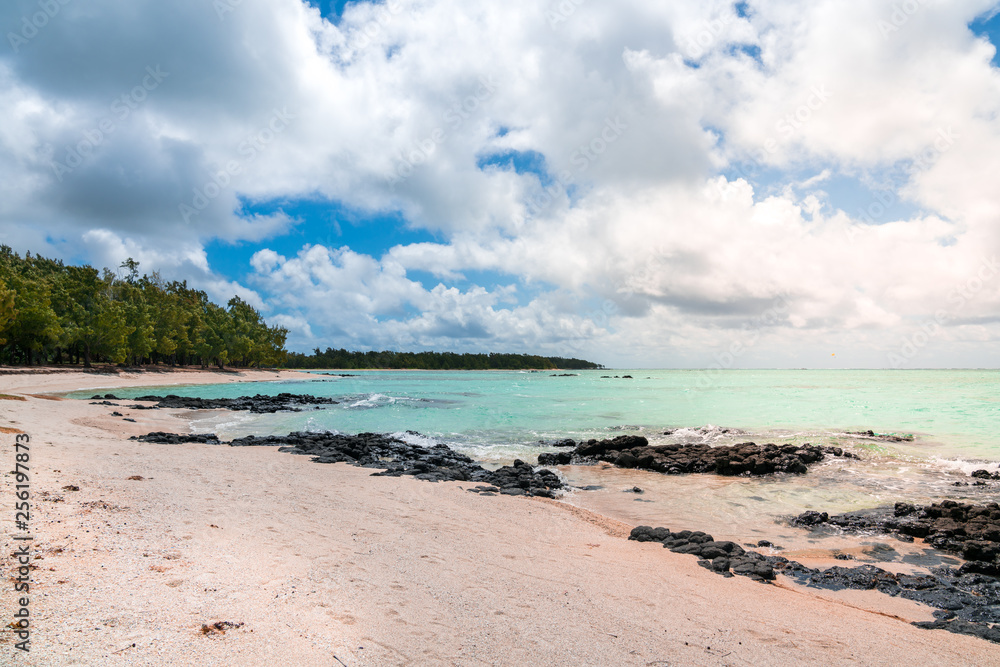 serene tropical beach for vacation. beautiful beaches of Mauritius island