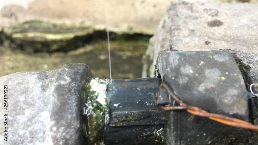 Water supply pipe leak Concept of loss of water resources Water supply pipe leak Concept of loss of water resources