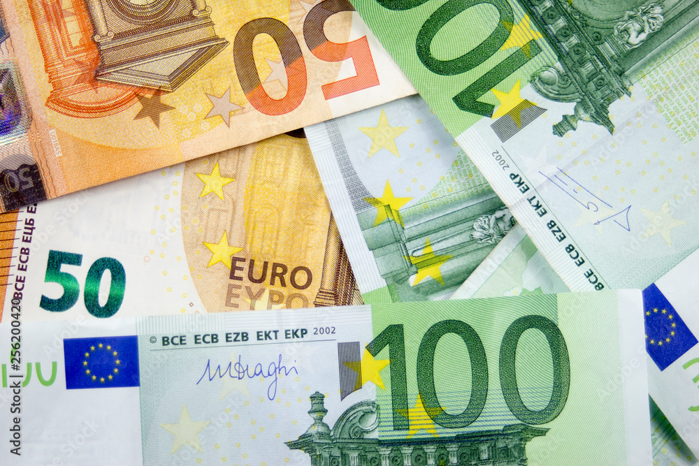 background for text from euro bills background for text from euro bills