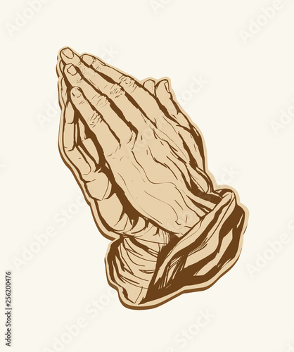 Praying Hands Sticker Brown