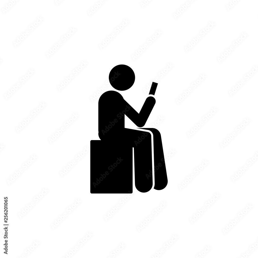 Man, sit down, use phone icon. Element of human use phone. Premium quality graphic design icon. Signs and symbols collection icon for websites, web design, mobile app Man, sit down, use phone icon. Element of human use phone. Premium quality graphic design icon. Signs and symbols collection icon for websites, web design, mobile app
