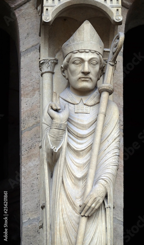 Saint Marcel, Portal of St. Anne, Notre Dame Cathedral, UNESCO World Heritage Site in Paris, France 