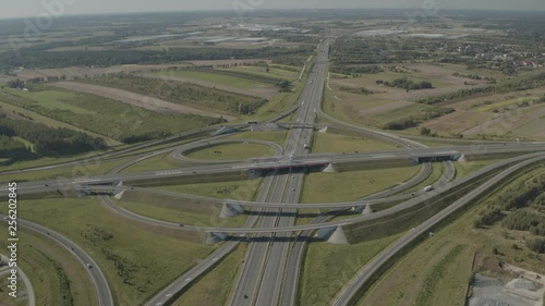 Wallpaper Mural Aerial drone view over big highway junction node ProResHQ Torontodigital.ca