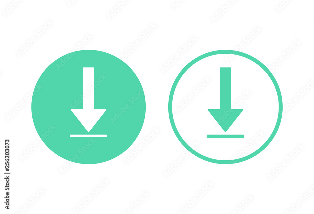 Cost reduction icon and Download icon collection set. Image isolated on white background. Vector illustration. Cost reduction icon and Download icon collection set. Image isolated on white background. Vector illustration.