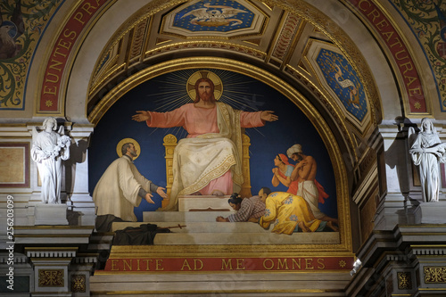 Saint Francis Xavier presenting to Jesus Christ the people he has converted, St Francis Xavier's Church in Paris, France
