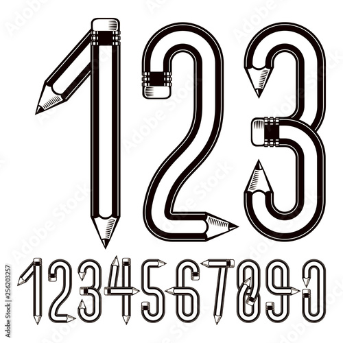 Modern vector digits, trend...