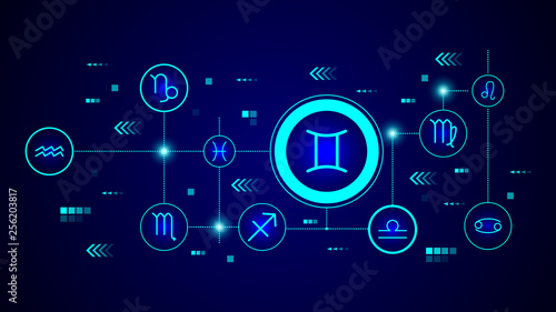 zodiac twins of mercury icon. From Web set