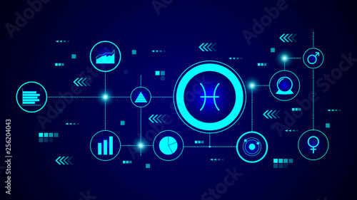 Zodiac Fish Jupiter icon. From Web set