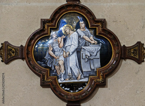 Quadro em tela 1st Stations of the Cross, Jesus is condemned to death, St Francis Xavier's Chur