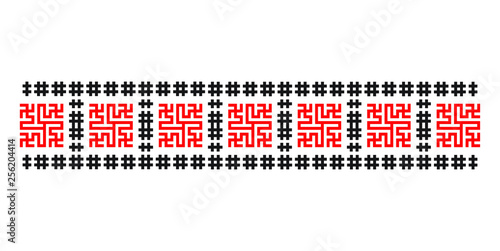 Traditional Romanian folk art knitted embroidery pattern