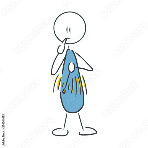 Figur experimentiert mit Pendel