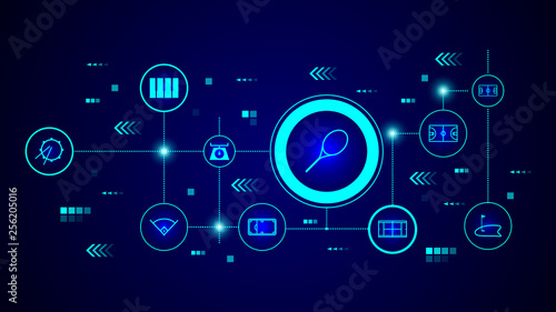 tennis racquet icon. From Web set