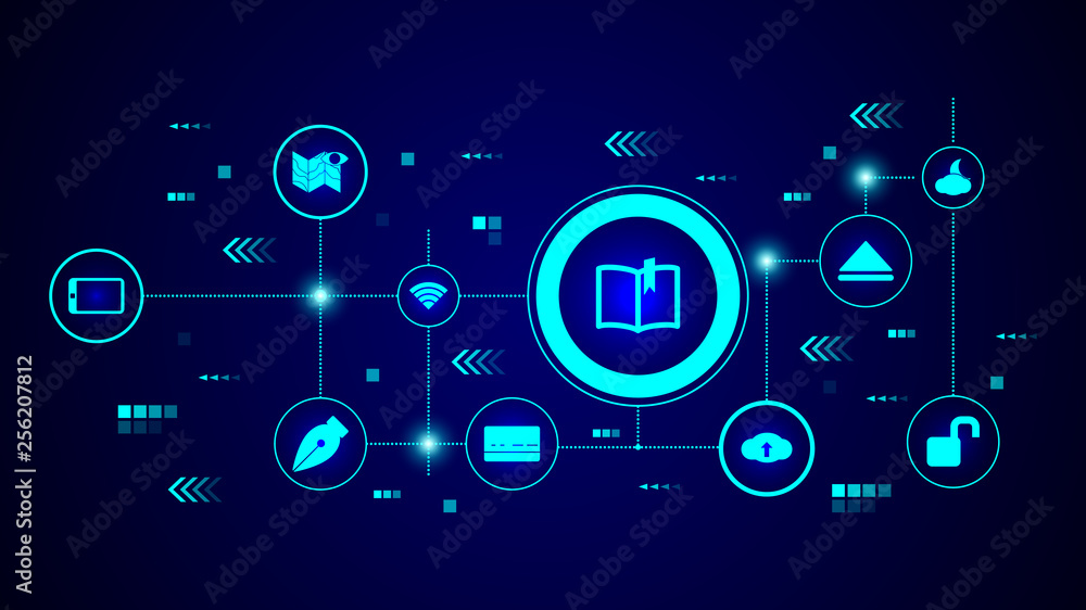 book with a bookmark icon. From Web set book with a bookmark icon. From Web set