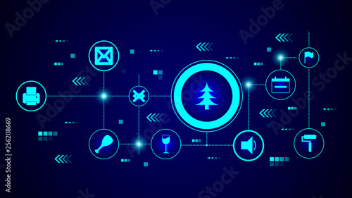 christmas tree icon. From Web set