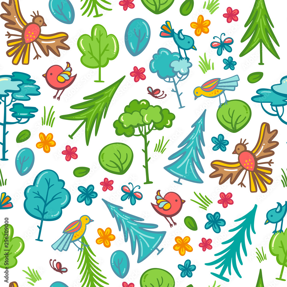 Vector seamless nature pattern.