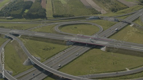 Wallpaper Mural Aerial drone view over big highway junction node ProResHQ Torontodigital.ca